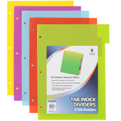 Bulk Tab Index Plastic Dividers 5-pack
