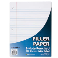 Bulk Trailmaker Notebook Filler Paper, Wide-Ruled, 100 Sheets