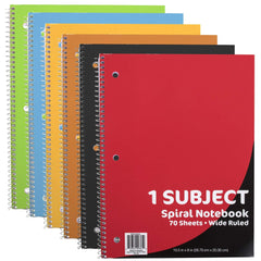 Bulk Trailmaker 1-Subject Spiral Bound Notebook, Wide Ruled, 70 Sheets