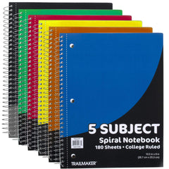 Bulk Trailmaker 5-Subject Spiral Notebook, College Ruled