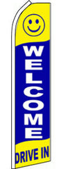 SUPER SWOOPER 15 FT HAPPY SMILE FACE WELCOME DRIVE IN FLAG (Sold by the piece)