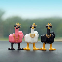 0907BA Middle Finger Duck Decorative Figurine Resin Tabletop Duck Ornament 7.5cm Mini Duck Decor for Home Garden Desk Decoration