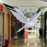 1707BA 1pc Simulated Feather Seagulls Bird Artificial Flying Bird Figurines for Home Garden Decor Party Hanging Ornament with Fish Line - WHOLESALE USA SUPPLY