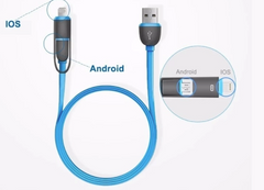 3 FT 2 in 1 Exchangeable Head Multi Cable for Phone & Android/ Micro USB * 5 COLORS* (sold by the piece or dozen)