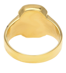 SQUARE GOLD POT LEAF METAL BIKER RING (sold by the piece)