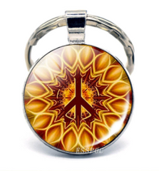 PEACE SIGN SILVER KEYCHAINS (sold by the style or assorted)