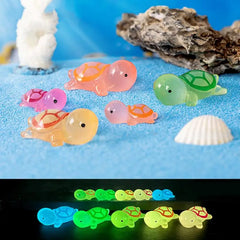 10pcs/Set Luminous Mini Animals Trees Micro Landscape Ornament Outdoor Glowing Miniature Statue Potted Garden Home Decoration
