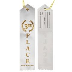 Award Ribbon - Third Place White 8" (DZ)