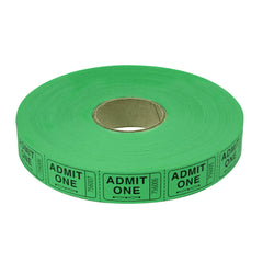 Roll Tickets - Admit One - Green 2000 Roll (EACH)