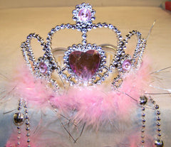 PRINCESS TIARA WITH FEATHER TASSELS (Sold by the PIECE OR dozen)- *- CLOSEOUT NOW $1 EA