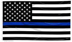 AMERICAN BLACK WHITE BLUE THIN LINE police 3 X 5 FLAG ( sold by the piece )