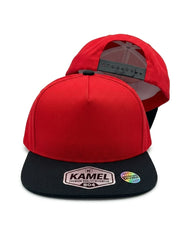 KAMEL 804 YOUTH 5 PANEL SOLID HIGH CROWN SLIGHT CURVE TRUCKER HAT