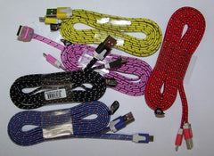MICRO USB BRAIDEDD CLOTH PHONE CABLE CHARGING CORDS 6 FOOT ( sold by the piece ) CLOSEOUT NOW ONLY $ 1 EA