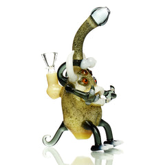 8" Four Eyes Monster Bong with Marble Glass Art and 14mm Male Bowl