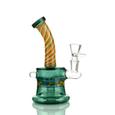 7" Reversal Art Bong Rig with Color Tube Glass and 14mm Male Bowl