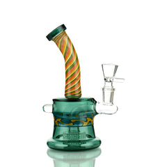 7" Reversal Art Bong Rig with Color Tube Glass and 14mm Male Bowl