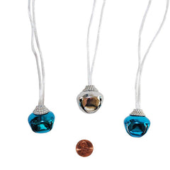 Blue and Silver Winter Jingle Bell Necklaces (24 total necklaces in 2 bags) 51?› each