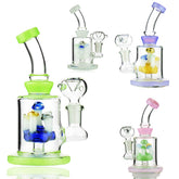 6" Slime Color Water Pipe with Mushroom Shower and 14mm Male Bowl
