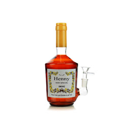 10" Henny Liquor Bottle Water Pipe 14mm Male Bowl and 14mm Male Banger Included
