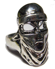 SKULL HEAD WITH MASK BIKER RING (Sold by the piece) **- CLOSEOUT AS LOW AS $ 2.95 EA