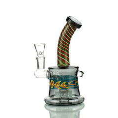 7" Reversal Art Bong Rig with Color Tube Glass and 14mm Male Bowl