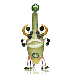 8" Four Eyes Monster Bong with Marble Glass Art and 14mm Male Bowl