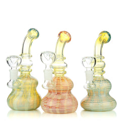 7" Silver Fume Fancy Bong 14mm Male Bowl Included Approx 235 Grams