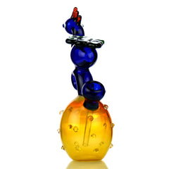 10" Peacock Art Water Pipe Bong Bowl Attached