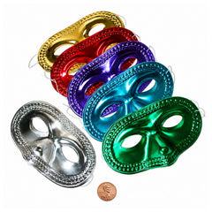 Plastic Metallic Carnival Mask (48 total masks in 2 bags) 24?› each