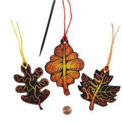 Fall Craft Color Scratch Leaves (48 leaves in 2 bags) 39?› each