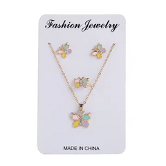 Colorful Butterfly Jewelry Set ƒ?? Ring, Necklace & Earrings