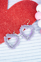 SALE! Lavender Sequin Beaded Goldtone Earrings