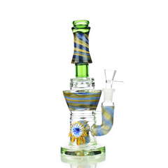 10" Water Pipe Inside Marble Art Water Pipe with Locket and 14mm Male Bowl