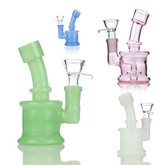 4" Mini Water Pipe Bong with Color Tube Glass and 14mm Male Bowl
