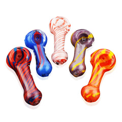2.5" Frit Hand Pipe with Lines