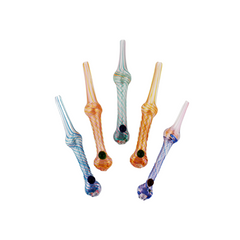 6" Dab Straw Silver Fume Glass with Twisting and Locket Art Nectar Collector