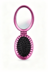 Foldable Oval Hair Brush with Mirror ƒ?? 4" Compact Travel Size |Individual & 10 Pack