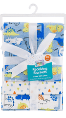 Gentle Steps Receiving Blankets 3-Pack ƒ?? 26x26" 100% Cotton, Assorted Colors