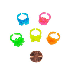 Bright Ring Assortment (288 total glitter rings in 2 bags) 7?› each