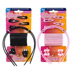 Glamafied Hair Accessories Set ƒ?? 20 Piece-2 Pack,2 Asst. Colors