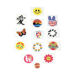 Glow In The Dark 60'sTattoos (144 total tattoos in 2 bags) 6?› each