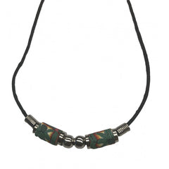 Fimo Marijuana leaf Bead Wax Cord Necklace 18" With SIlver Beads (sold by the dozen)