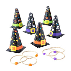 Halloween Witch Ring Toss Game (6 Plastic Hats & 6 rope rings)