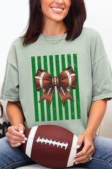 Green Varsity Bow Comfort Colors Adult Ring-Spun Cotton Tee