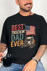 Best Truckin' Dad Ever Comfort Colors Adult Ring-Spun Cotton Tee