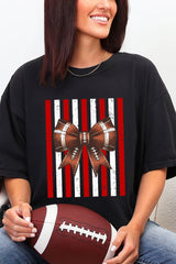 Red & White Varsity Bow Comfort Colors Adult Ring-Spun Cotton Tee