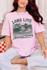 Long Live American Farmers Comfort Colors Adult Ring-Spun Cotton Tee