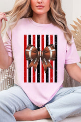Red & Black Varsity Bow Comfort Colors Adult Ring-Spun Cotton Tee
