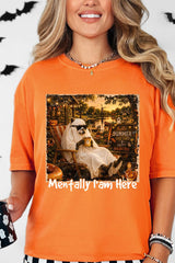 Mentally I Am Here Raccoon Comfort Colors Adult Ring-Spun Cotton Tee
