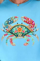 Seaside Sparkle Crab Ready To Press DTF Transfer